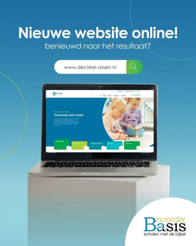 Goed nieuws! We hebben een gloednieuwe website! Het kiezen van een basisschool is een belangrijke beslissing. We begrijpen dat je als ouder graag wilt weten waar een school voor staat en wat voor onderwijs er wordt gegeven. Je zoekt een veilige plek voor je kind en die willen wij je bieden! Bij ons krijgt je kind de ruimte om te groeien, zich gezien te voelen en te leren in een omgeving waar het christelijk geloof centraal staat. Om je te helpen bij deze keuze, hebben we onze website vernieuwd! Zo krijg je alvast een duidelijk en overzichtelijk beeld van onze school en leer je ons online kennen. Benieuwd? We maken graag tijd voor een kennismakingsgesprek, zodat we jou en je kind beter leren kennen. Neem een kijkje op de website en neem gerust contact met ons op! #nieuwewebsite #website #Basisschool #DeCirkel #Assen #NoorderBasis #ScholenmetdeBijbel